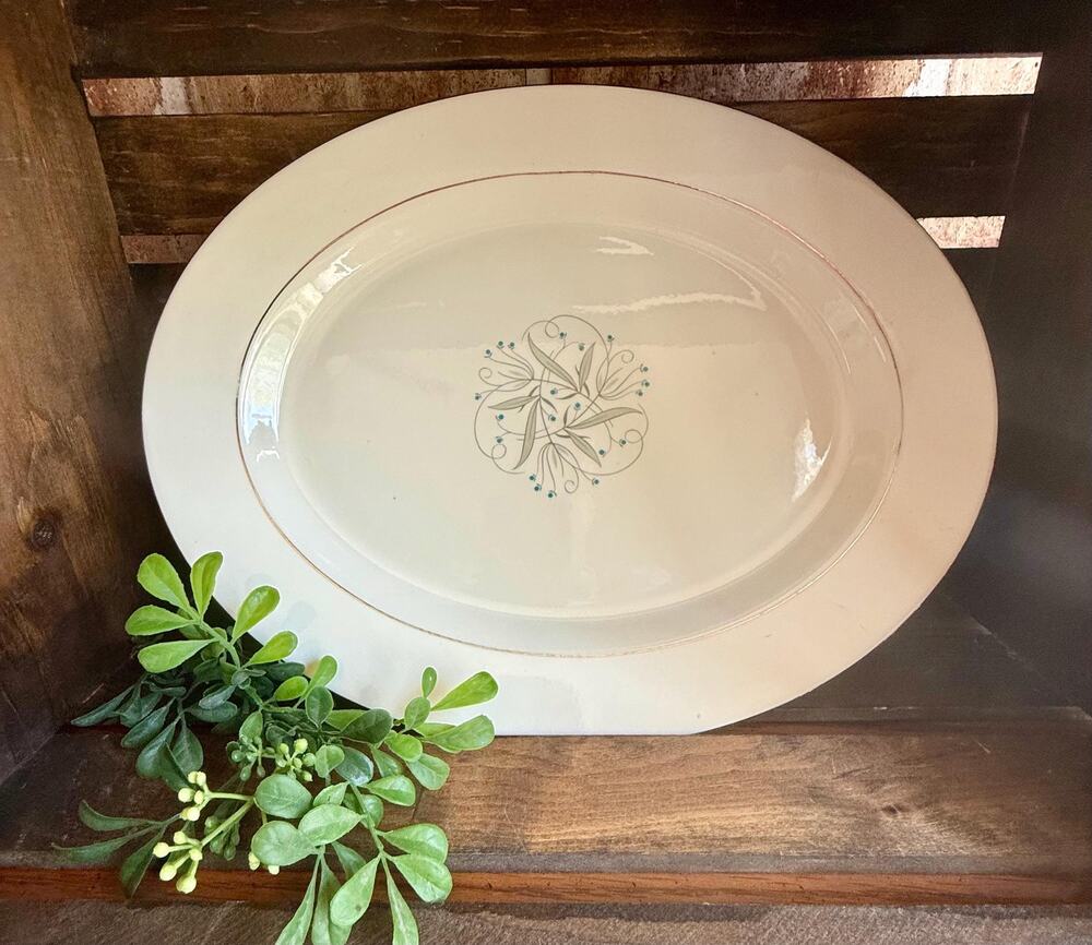 Vintage Homer Laughlin Celeste Oval Serving Platter – Mid-Century